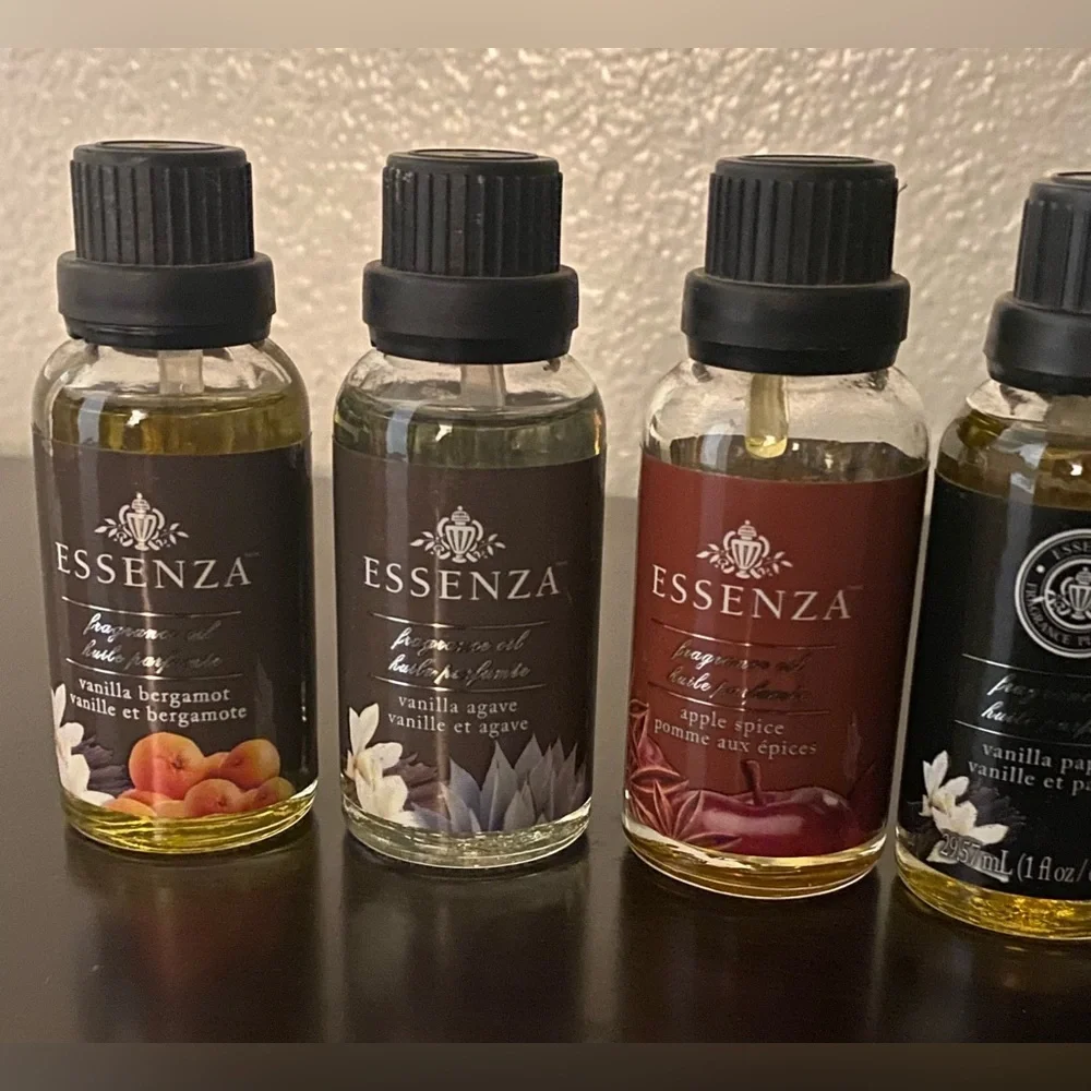 Essenza Fragrance Oil Set Vanilla Bergamot Agave Papaya Brulee Apple Spice 30ml